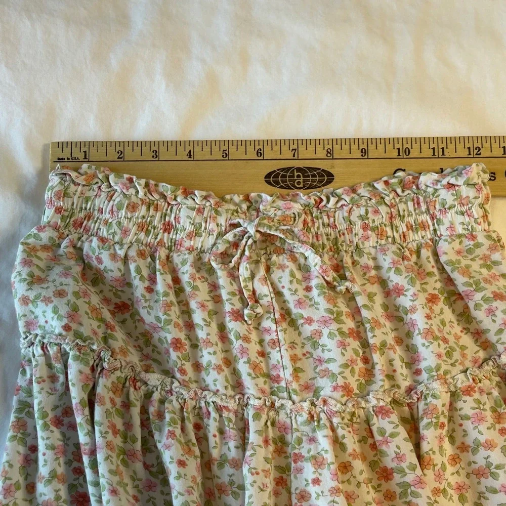 Aeropostale Womens Shorts Floral Print Ruffle Tie Waist‎ Size S skorts skirt